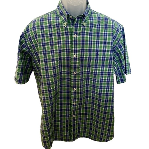 RALPH LAUREN Blake Checkered Plaid Button Down Shirt Men M Medium - Picture 1 of 5